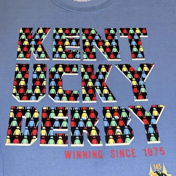 official kentucky derby long sleeve t-shirt blue 100% cotton large since 1875 - Picture 1 of 7